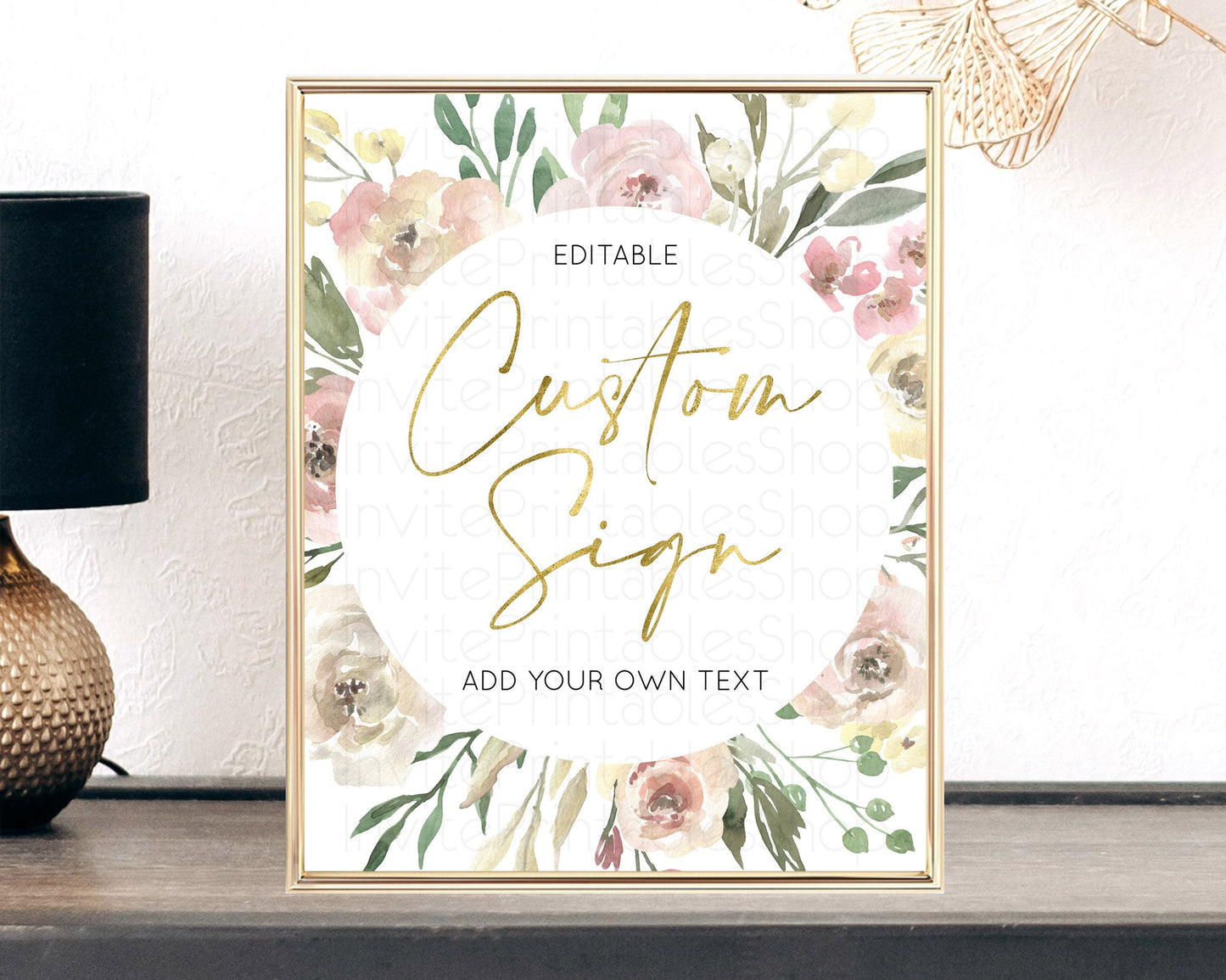 Wildflower Floral Table Sign Decor Secret Garden Sign Template Pastel Floral Garden Party Boho Flowers Birthday Baby Shower Wedding D10202