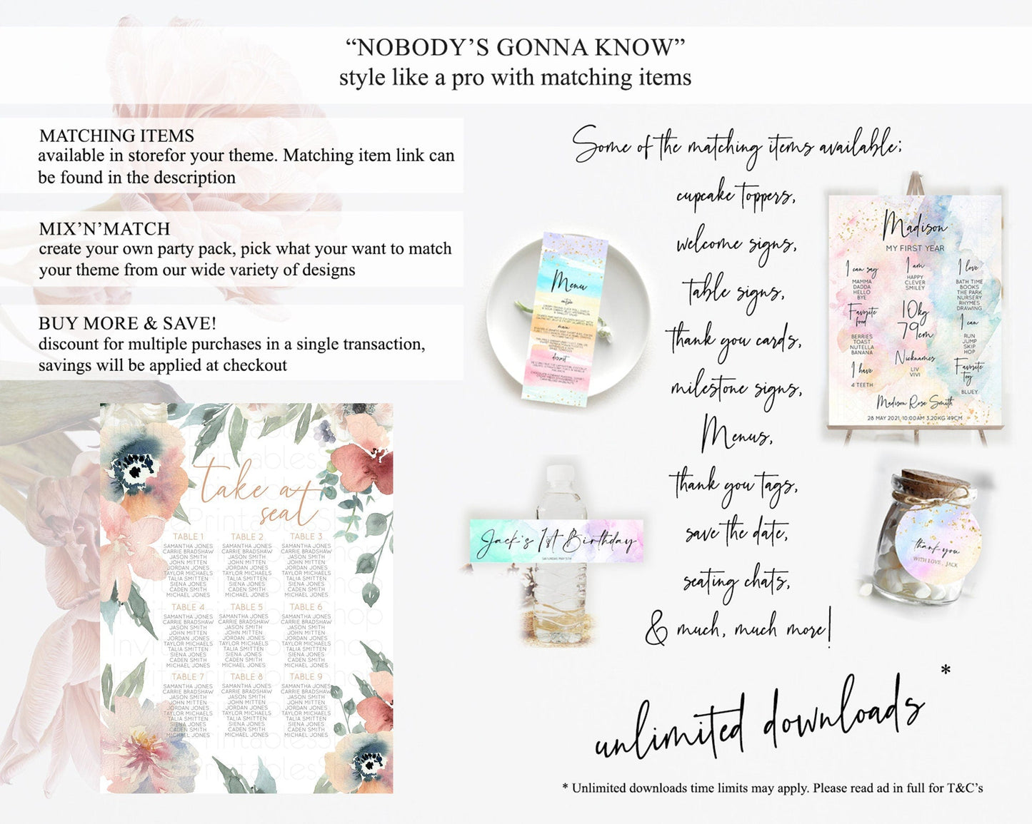 Secret Garden Seating Chart Wildflower Seating Chart Pastel Flowers Seating Chart Enchanted Garden Boho Floral Take A Seat Decor D10787