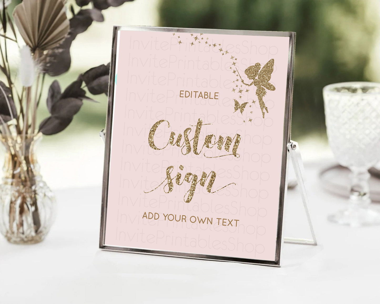 Fairy Sign Enchanted Garden Table Sign Décor Pastel Floral Butterfly Party Secret Garden Birthday Baptism Baby Shower Bridal Shower D10899