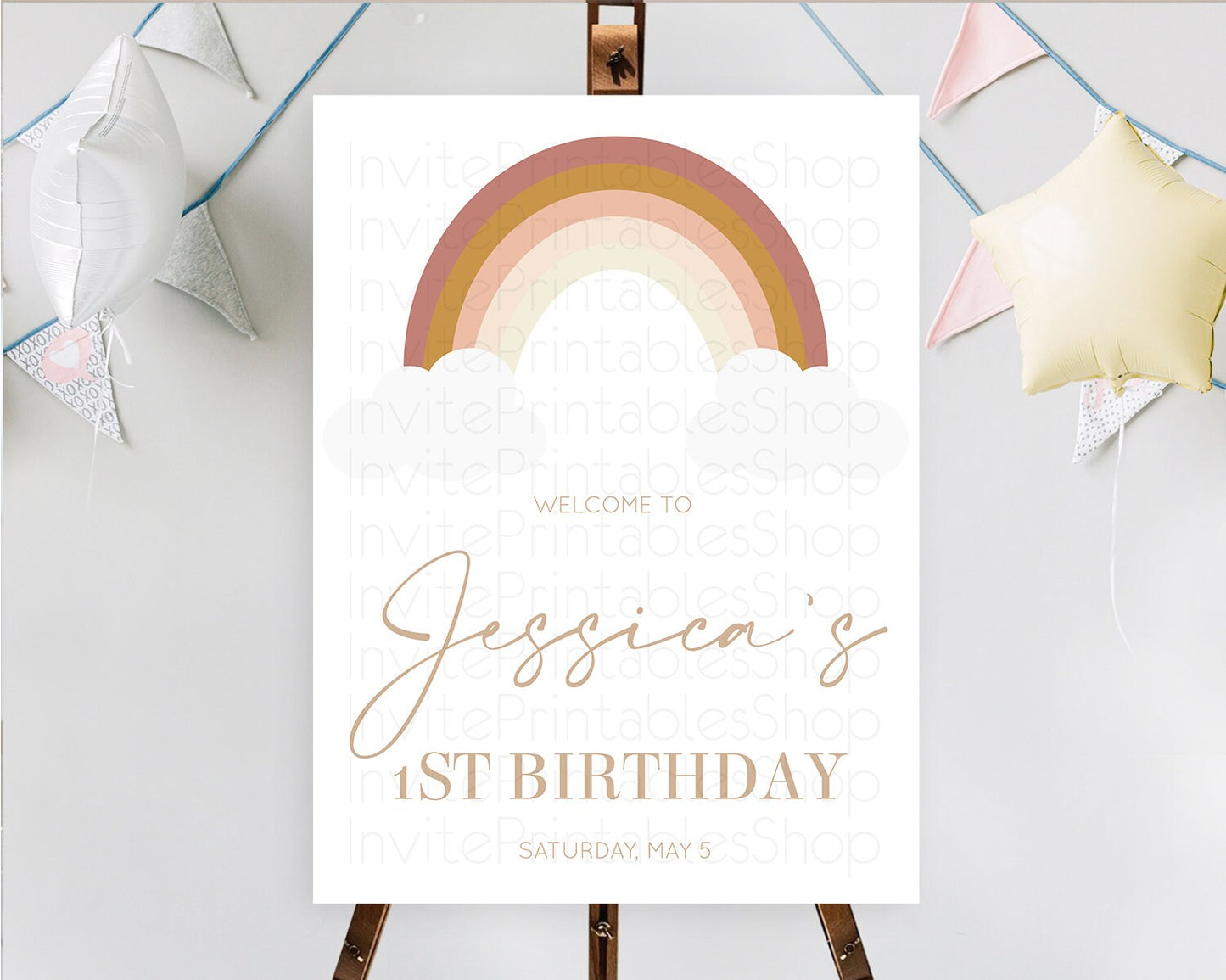 Pastel Rainbow Welcome Sign Boho Rainbow Welcome Board Rainbow Welcome Sign Pastel Welcome Decor Rainbow First Birthday Welcome Sign D10122