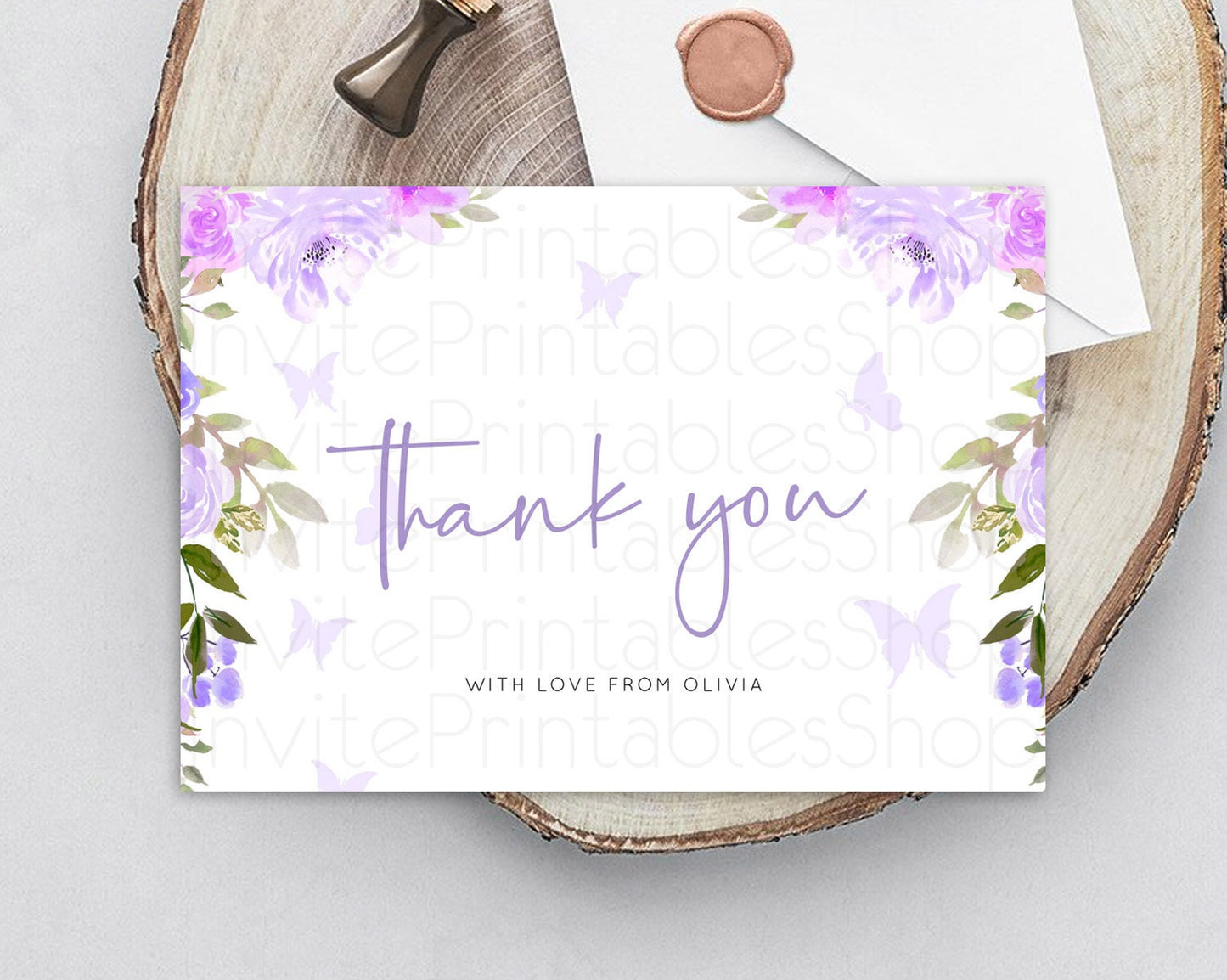 Secret Garden Thank You Wildflower Thank You Card Pastel Flower Garden Birthday Thank You Card Boho Floral Teacher Thank You Card D10719