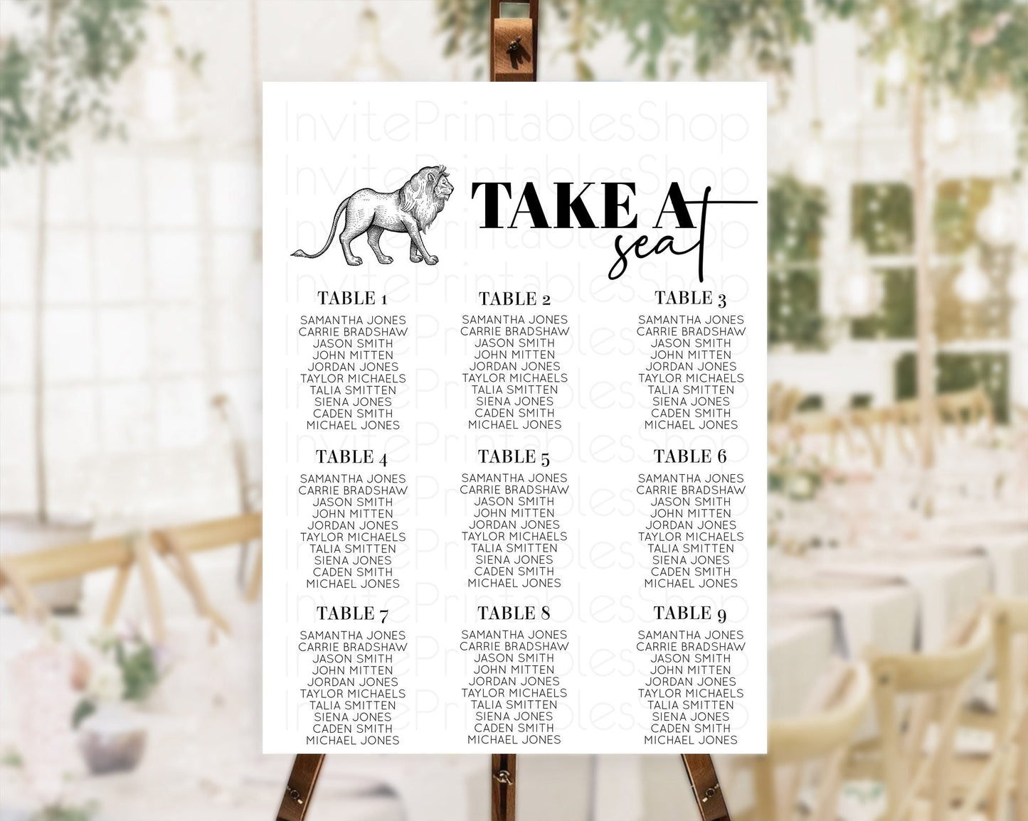 Lion Seating Chart Safari Lion Seating Chart Modern Lion Party Decor Safari Adventure Party Minimalist Lion Seating Sign Take A Seat D10246