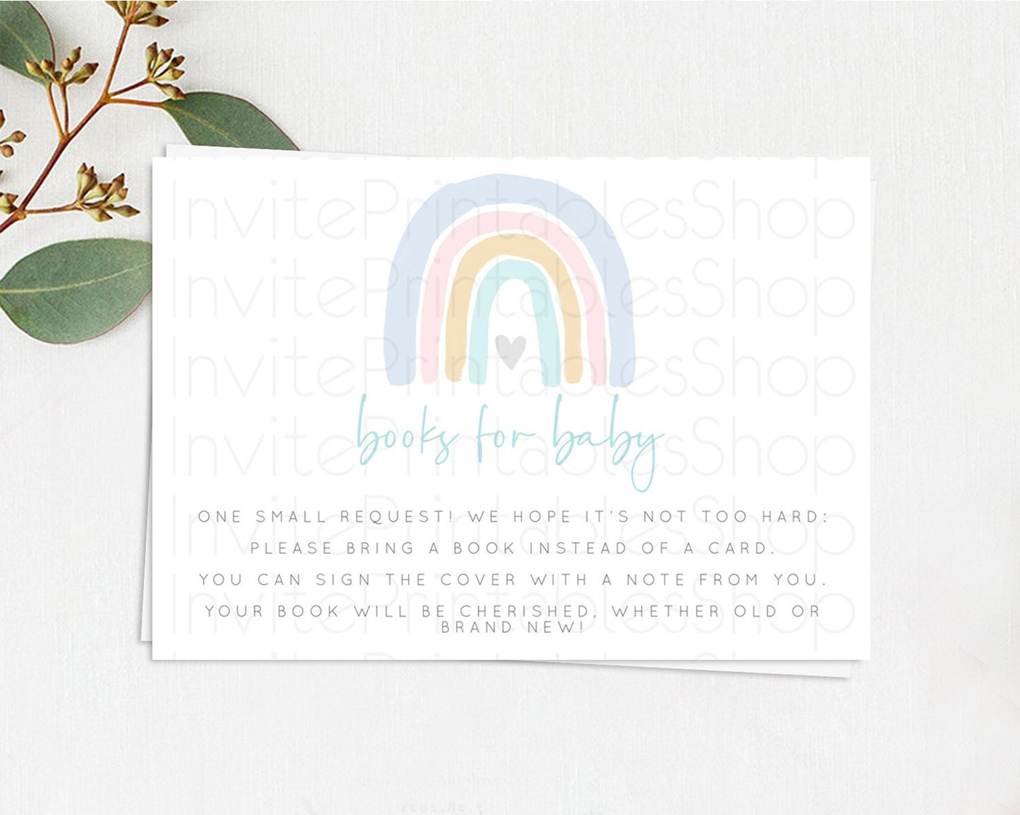 Pastel Rainbow Books For Baby Card Boho Rainbow Book Insert Boho Rainbow Book Card Pastel Watercolor Baby Shower Book Poem Request D10214