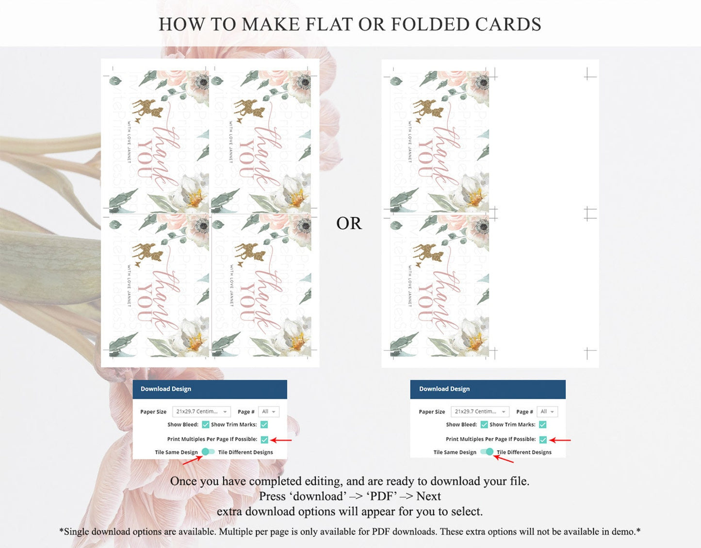 Fawn Thank You Deer Thank You Card Pastel Floral Deer Birthday Thank You Card Enchanted Forest Butterfly Deer Teacher Thank You Card D10120