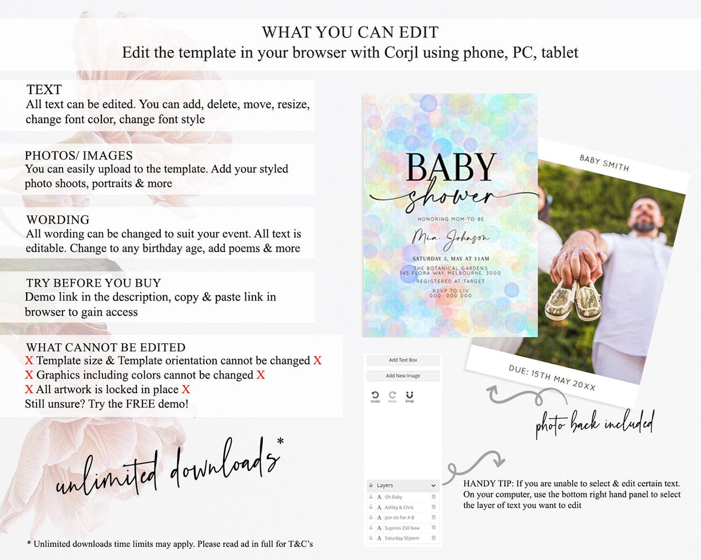Pastel Confetti Baby Shower Invitation Bath Bomb Baby Shower Invitation Pastel Bubbles Invitation Colorful Watercolour Invitation D10446