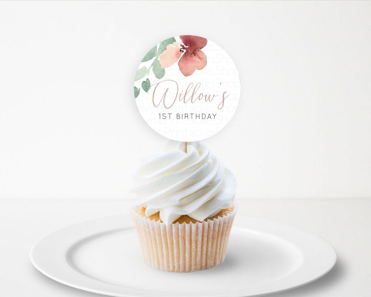 Secret Garden Cupcake Toppers Wildflower Cupcake Toppers Pastel Flowers Cupcake Toppers Enchanted Garden Boho Floral First Birthday D10964