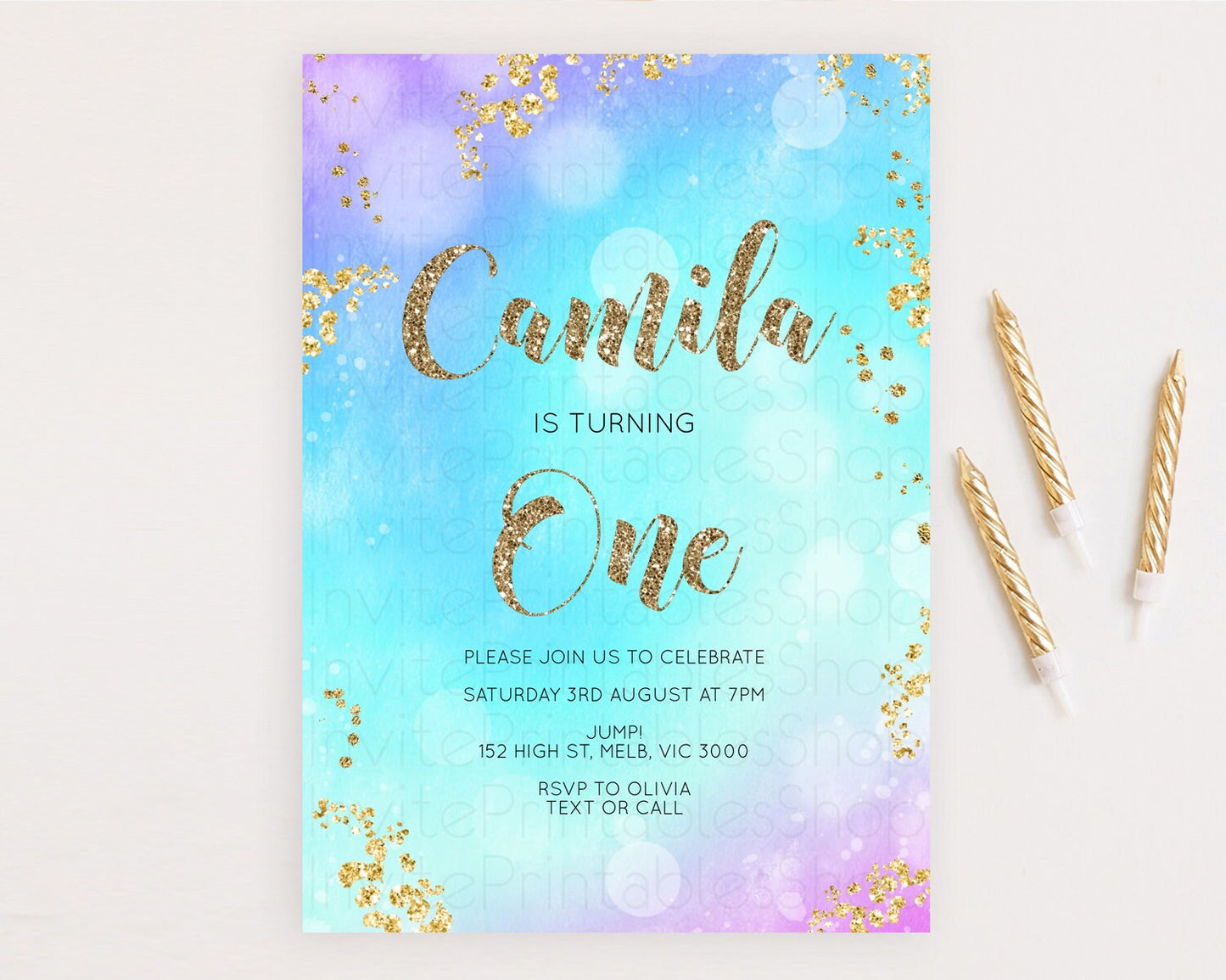 Mermaid Birthday Invitation Mermaid Invitation Rainbow Fish Under The Sea Colorful Pastel Mermaid Pool Party 2nd 1st First Birthday D10573