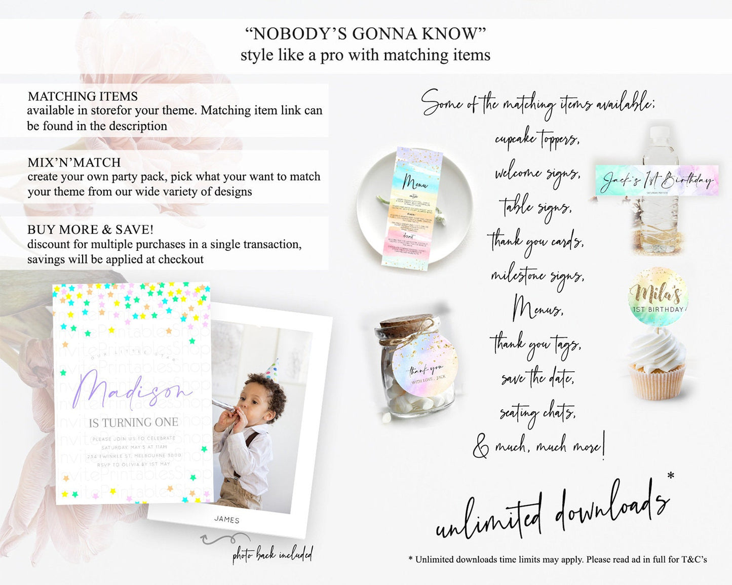 Star Birthday Invitation Pastel Stars Invite Shooting Star Party Rainbow Colorful Confetti Twinkle Little Star 2nd First Birthday D10395