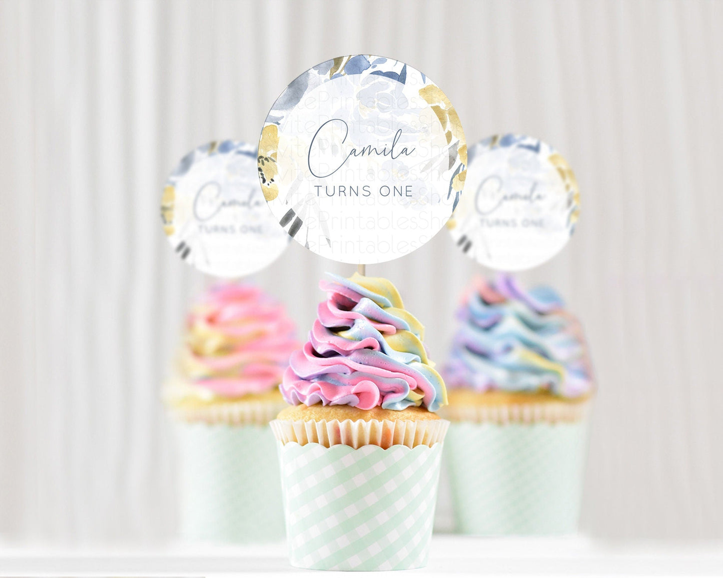 Secret Garden Cupcake Toppers Wildflower Cupcake Toppers Pastel Flowers Cupcake Toppers Enchanted Garden Boho Floral First Birthday D10782