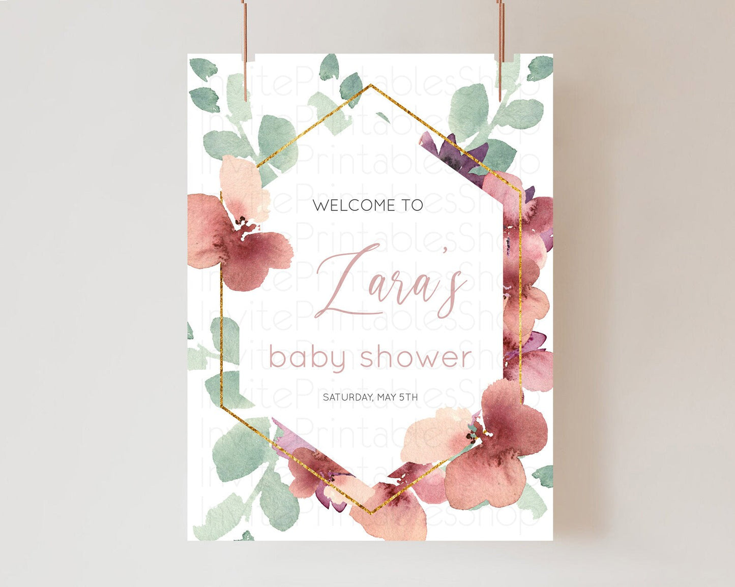 Secret Garden Baby Shower Welcome Sign Wildflower Welcome Board Pastel Flower Garden Welcome Poster Boho Wildflower Welcome Sign D10964