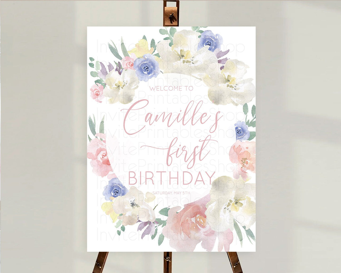 Secret Garden Welcome Sign Wildflower Welcome Board Pastel Flower Garden Welcome Poster Boho Wildflower First Birthday Welcome Sign D10841