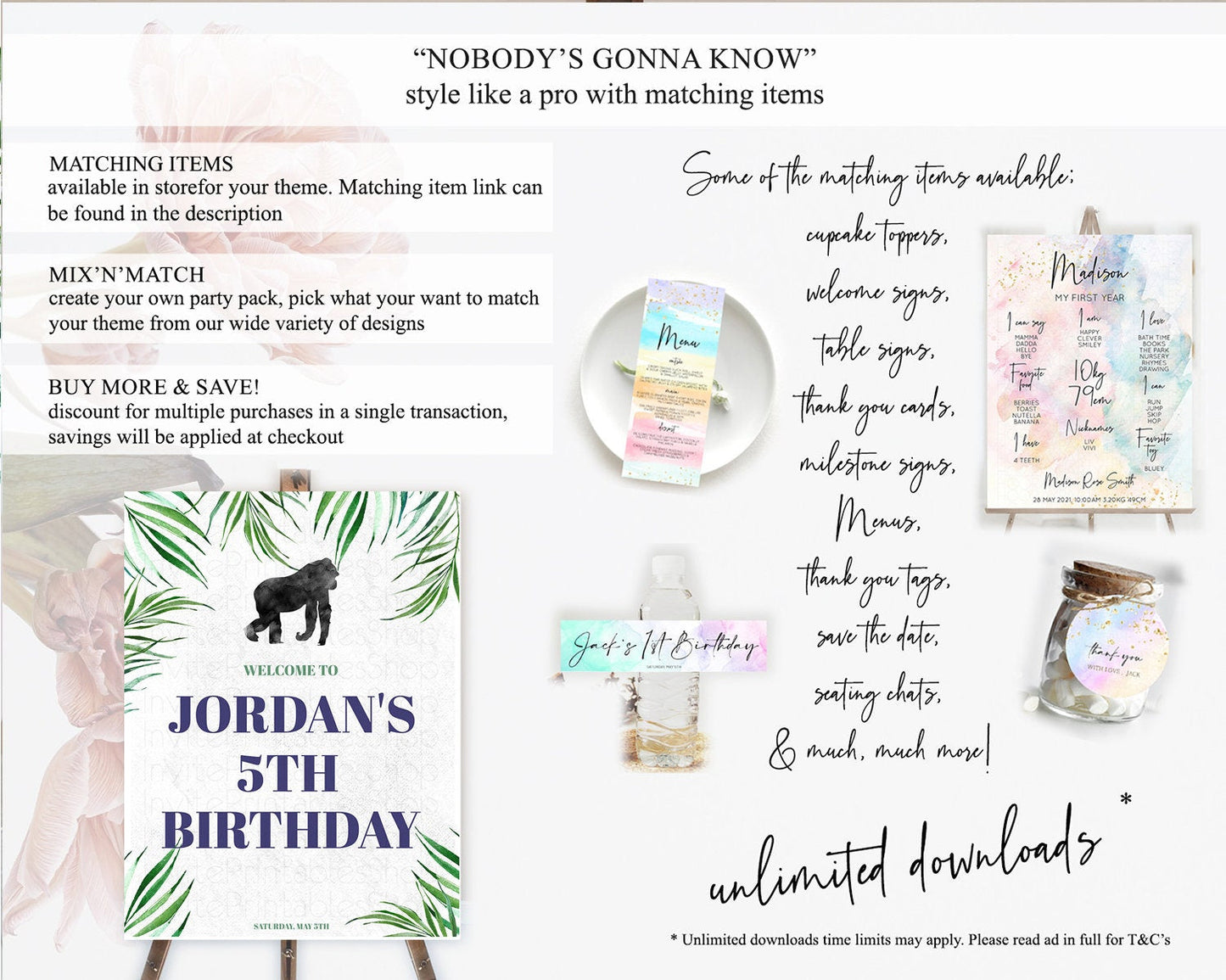 Gorilla Welcome Sign Gorilla Welcome Board Gorilla Party Welcome Poster Safari Adventure Decor Gorilla First Birthday Welcome Sign D10840