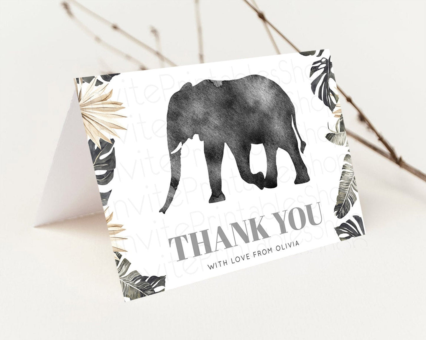 Pastel Elephant Thank You Rainbow Elephant Thank You Card Colorful Rainbow Birthday Thank You Pastel Teacher Thank You Card Template D10803