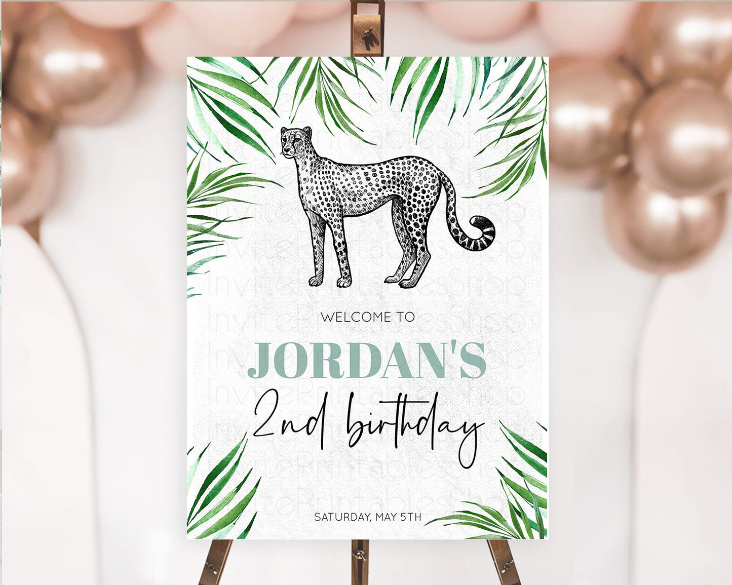 Cheetah Welcome Sign Cheetah Welcome Board Cheetah Party Welcome Poster Safari Adventure Decor Cheetah First Birthday Welcome Sign D10849