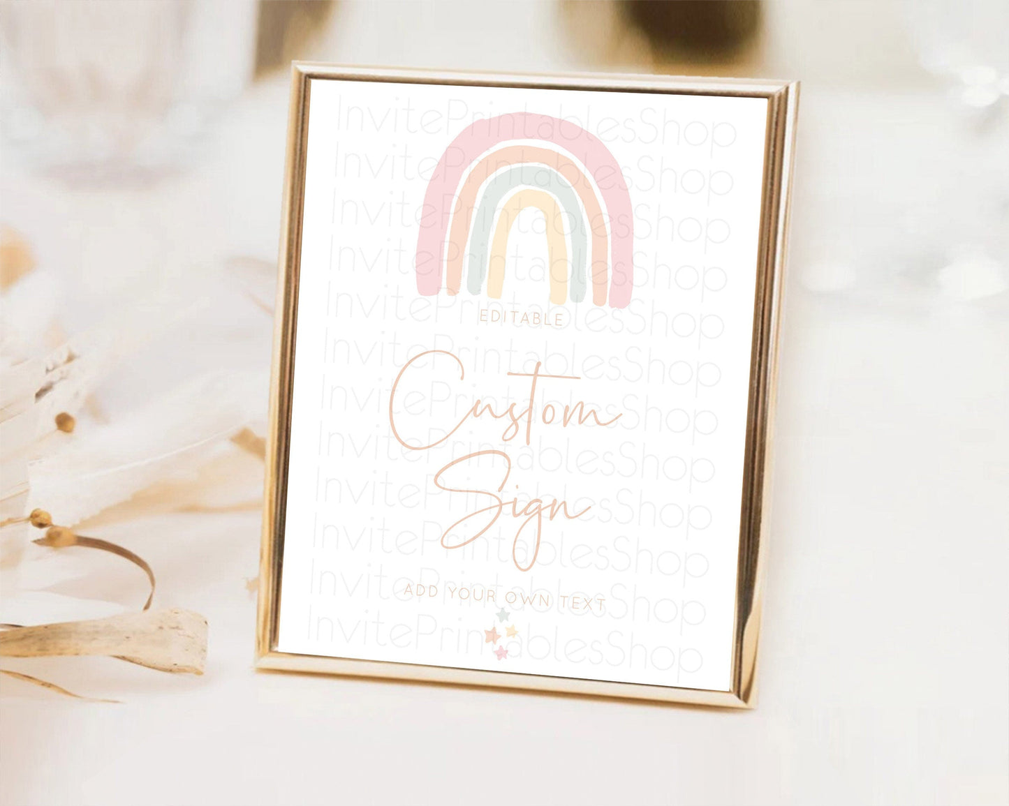 Pastel Rainbow Sign Rainbow Table Sign Decor Boho Colorful Rainbow Party Rainbow Baby Theme 1st Birthday Baptism Baby Shower Wedding D10162