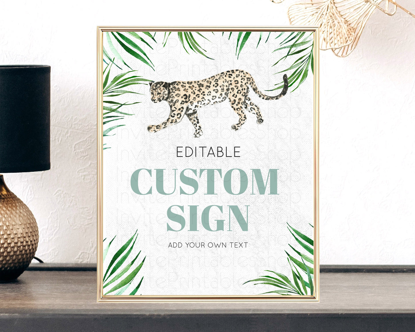 Cheetah Sign Cheetah Party Sign Template Safari Adventure Table Sign Decor Cheetah Minimal Theme 1st Birthday Baptism Baby Shower D10382