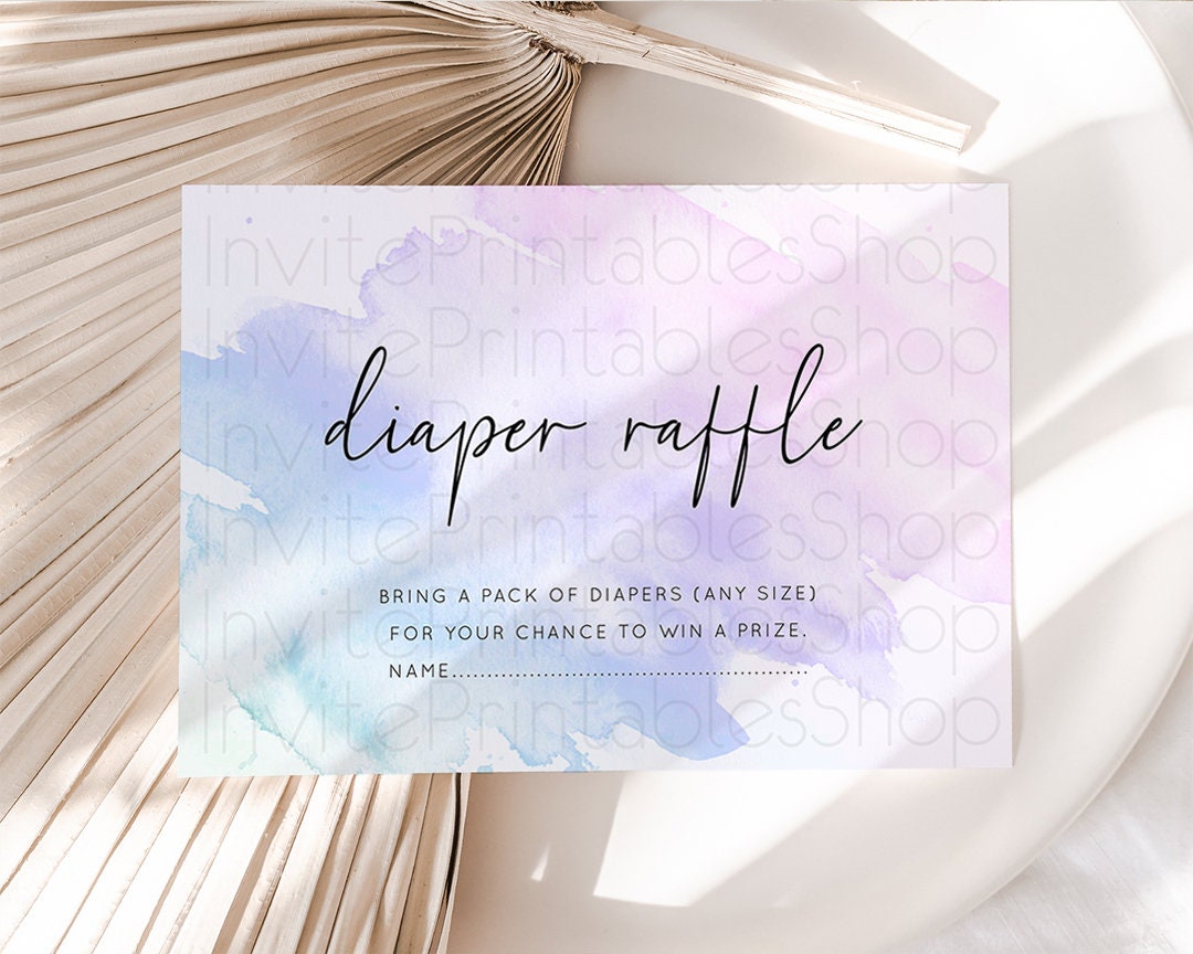 Editable Diaper Raffle Diaper Request Diaper Insert Card Baby Shower Diaper