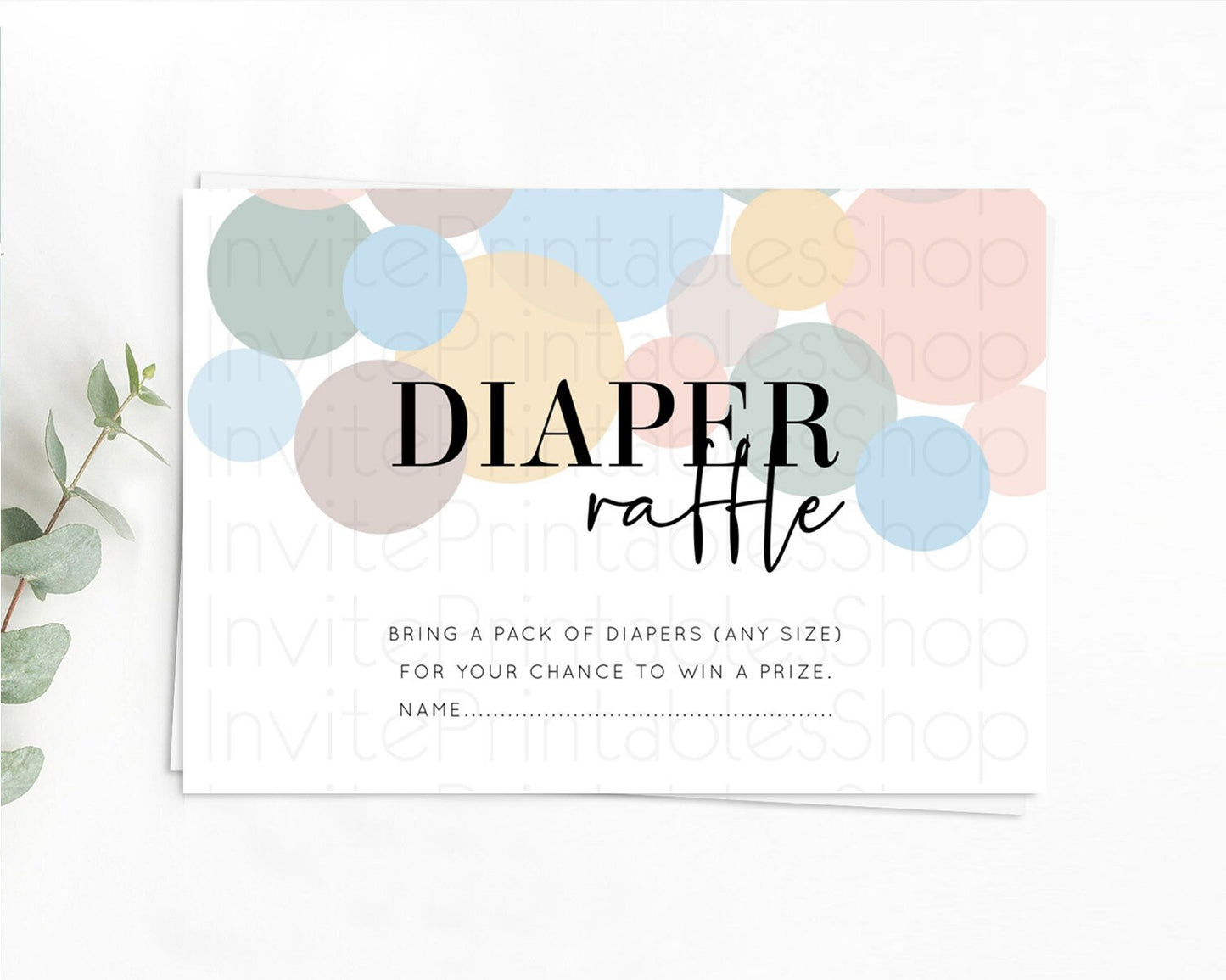 Rainbow Diaper Raffle Card Pastel Sprinkles Diaper Raffle Insert Rainbow Confetti Diaper Ticket Colorful Bubbles Pastel Raffle Game D10602