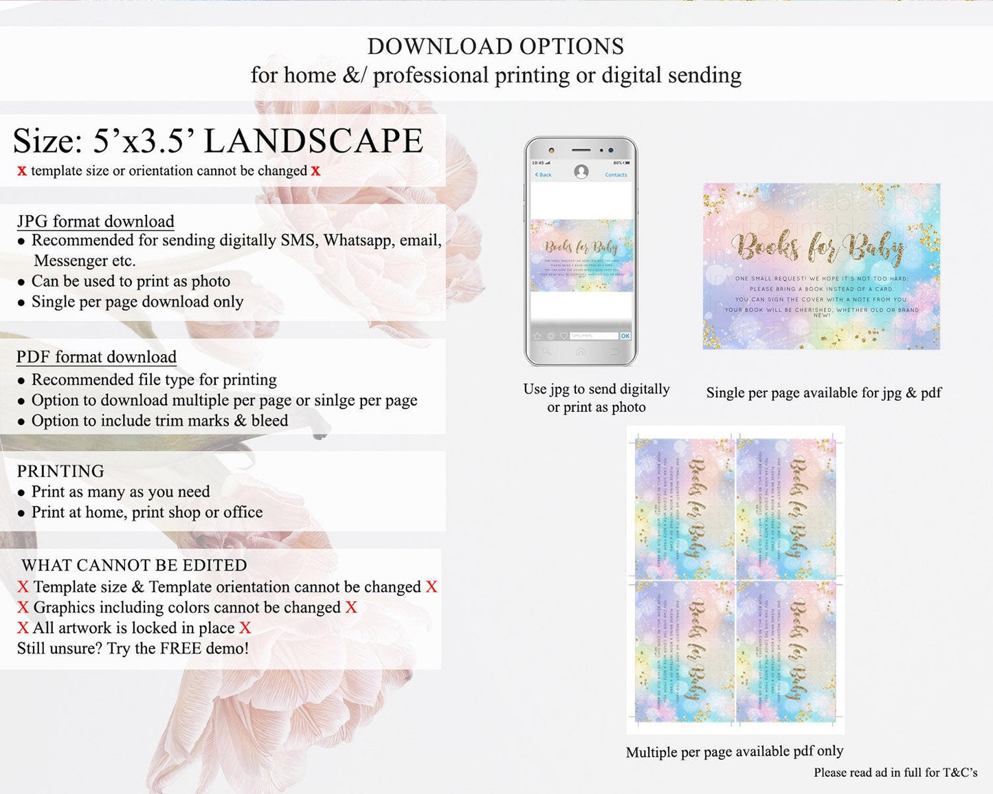 Pastel Books For Baby Card Pastel Rainbow Book Insert Colorful Ombre Watercolor Book Card Confetti Glitter Baby Book Poem Request D10677