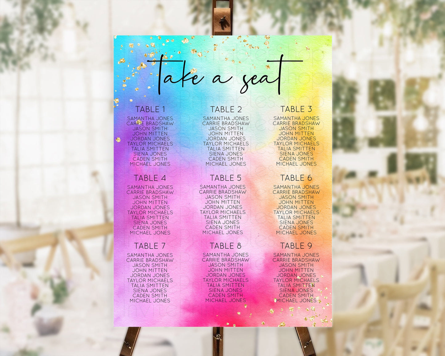 Tie Dye Seating Chart Rainbow Tie Dye Seating Chart Rainbow Colorful Seating Chart Tie Dye Pastel Rainbow Party Decor Take A Seat D10456