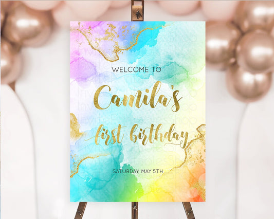 Editable Pastel Welcome Sign Pastel Rainbow Welcome Sign Colorful Rainbow Co