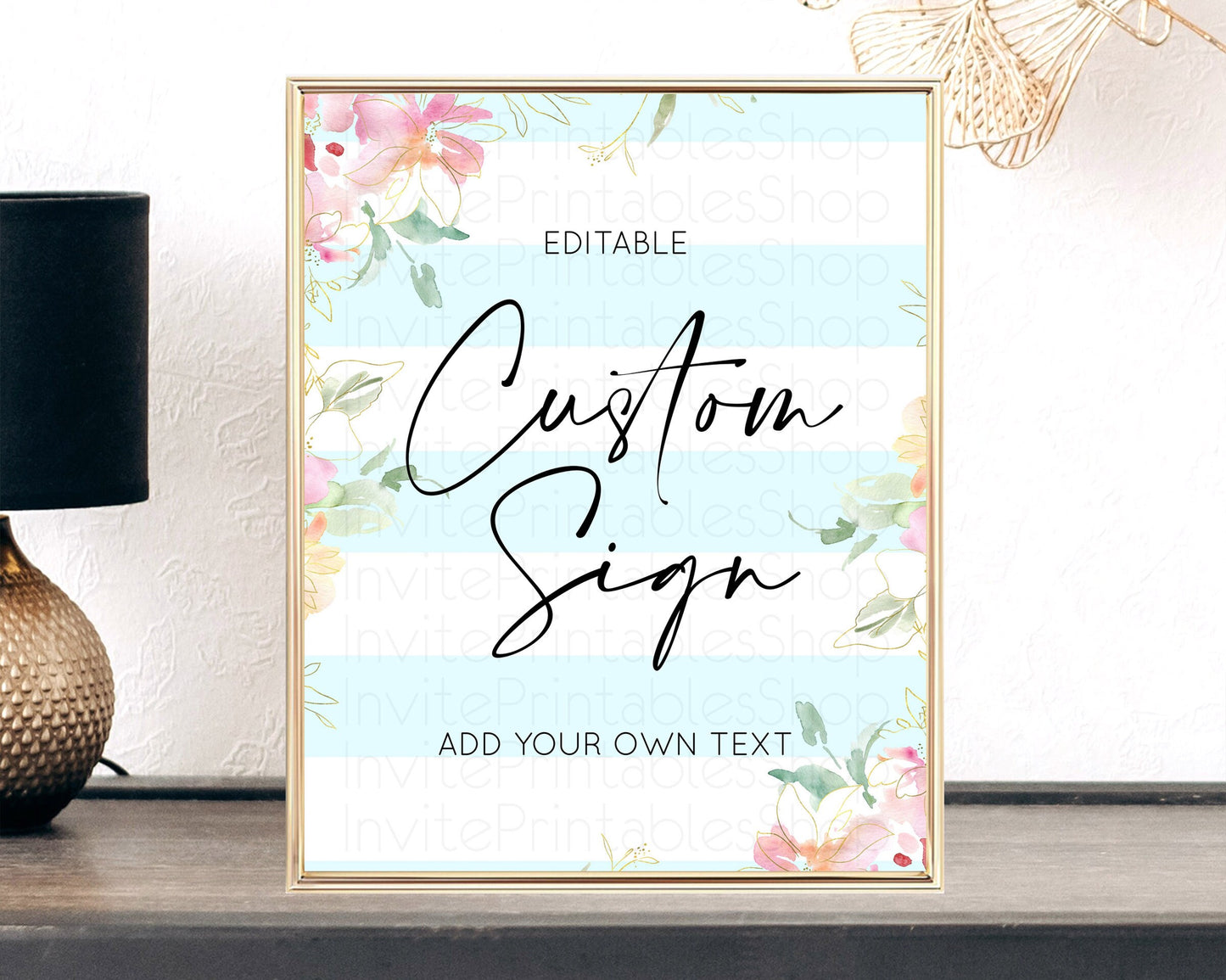 Wildflower Floral Table Sign Decor Secret Garden Sign Template Pastel Floral Garden Party Boho Flowers Birthday Baby Shower Wedding D10304