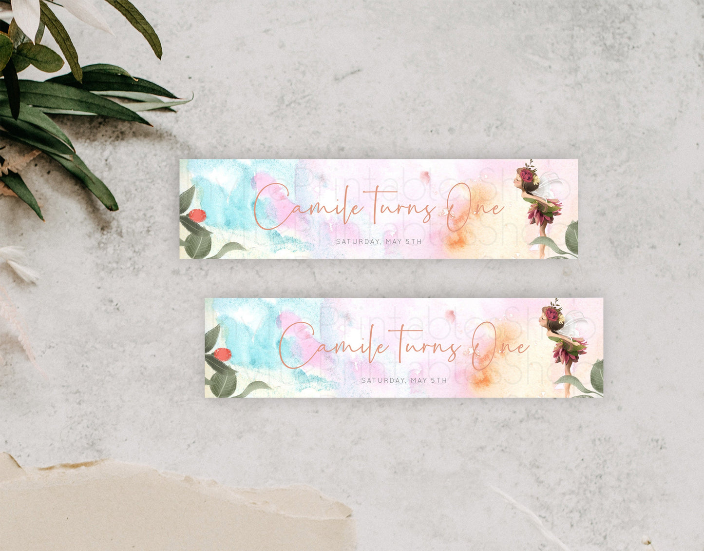 Fairy Water Label Enchanted Garden Pastel Floral Butterfly Party Decor Secret Garden Birthday Baptism Baby Shower Bridal Shower D10555