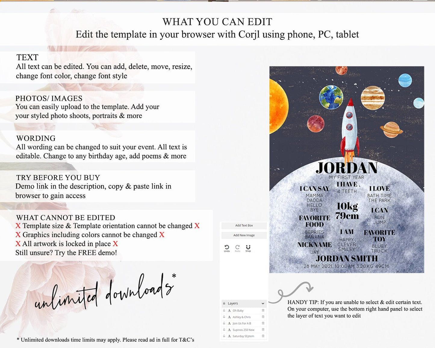 Space First Birthday Milestone Poster Space Milestone Board First Trip Around the Sun Planets Solar System ONE year Birthday Sign D10430