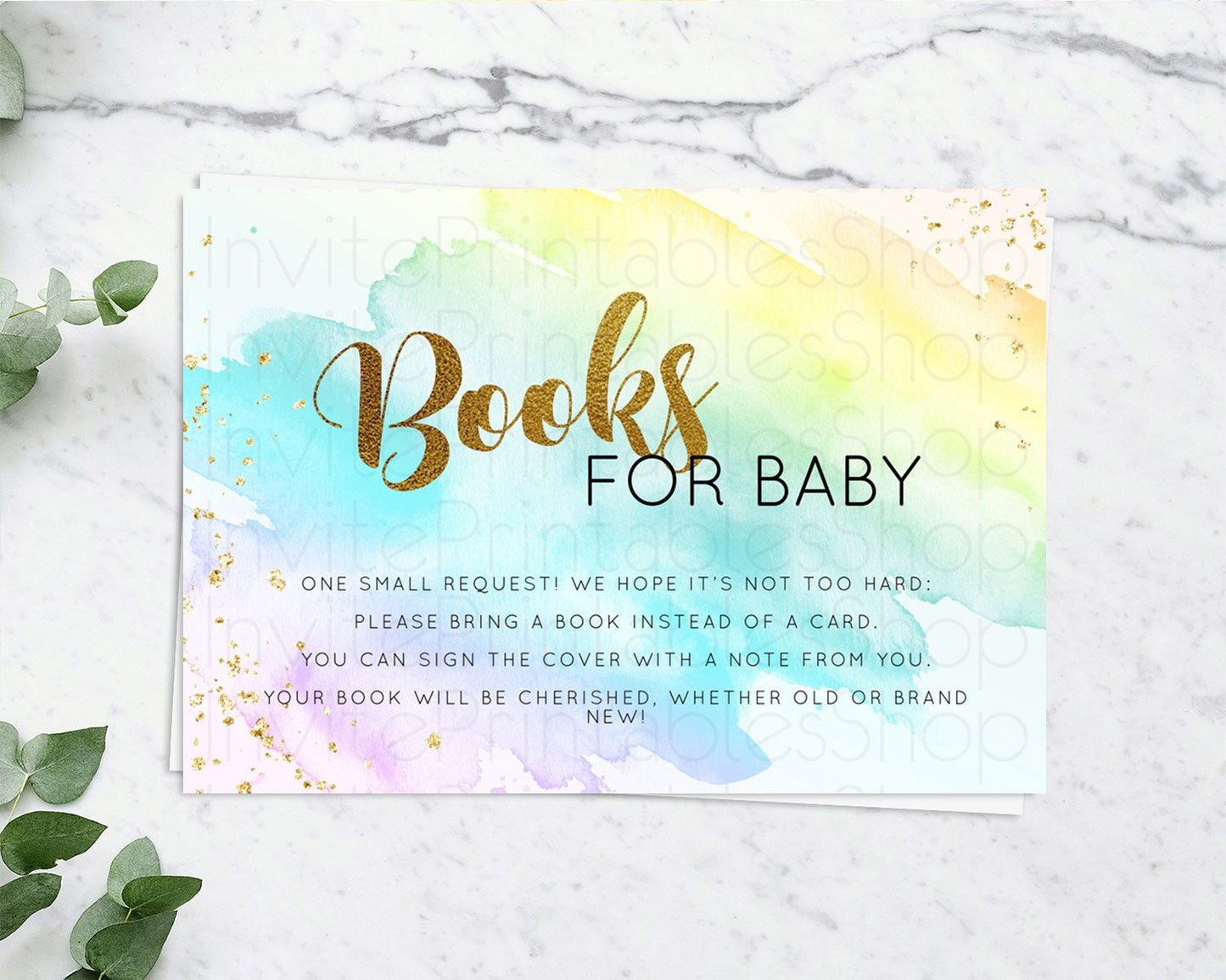 Pastel Books For Baby Card Pastel Rainbow Book Insert Colorful Ombre Watercolor Book Card Confetti Glitter Baby Book Poem Request D11026