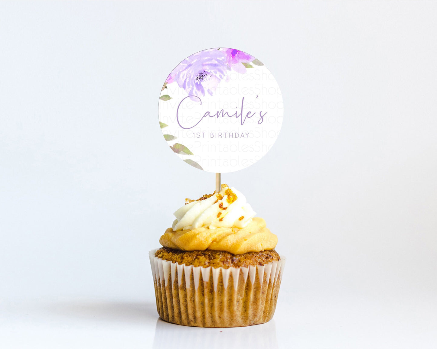 Editable Secret Garden Cupcake Toppers Wildflower Cupcake Toppers Pastel Flo
