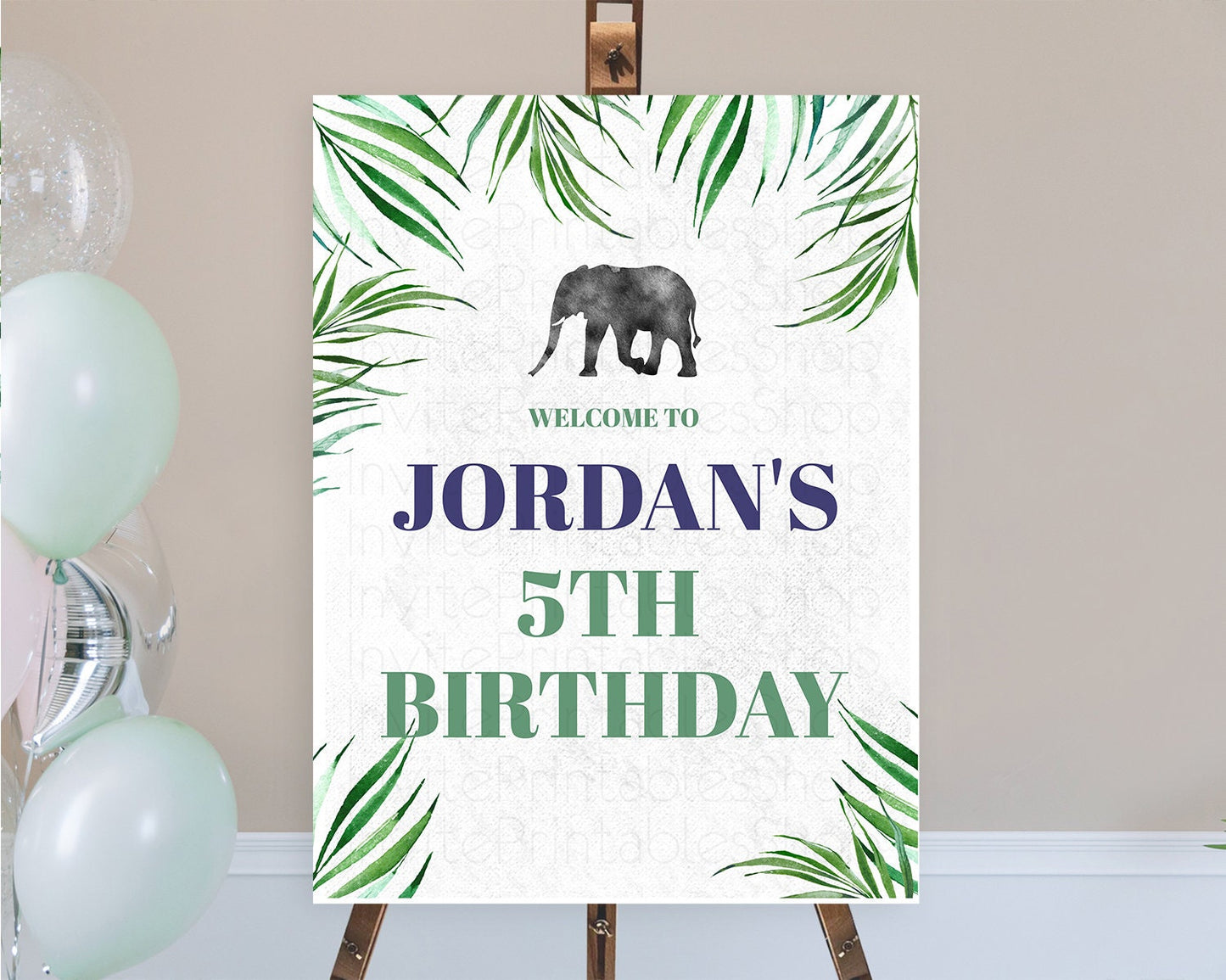 Elephant Welcome Sign Elephant Welcome Board Elephant Party Welcome Poster Safari Party Decor Elephant First Birthday Welcome Sign D10842