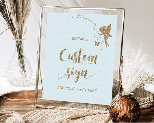 Fairy Sign Enchanted Garden Table Sign Décor Pastel Floral Butterfly Party Secret Garden Birthday Baptism Baby Shower Bridal Shower D10907