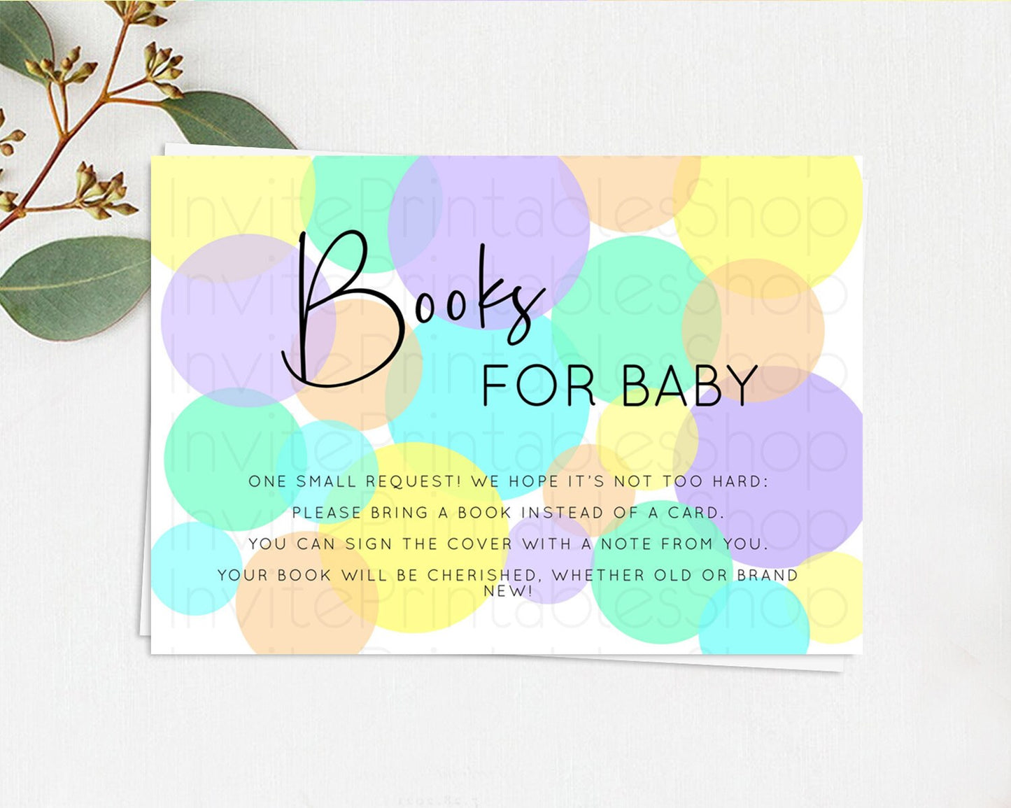 Rainbow Books For Baby Card Pastel Sprinkles Book Insert Pastel Rainbow Confetti Book Card Colorful Bubbles Pastel Book Poem Request D10412