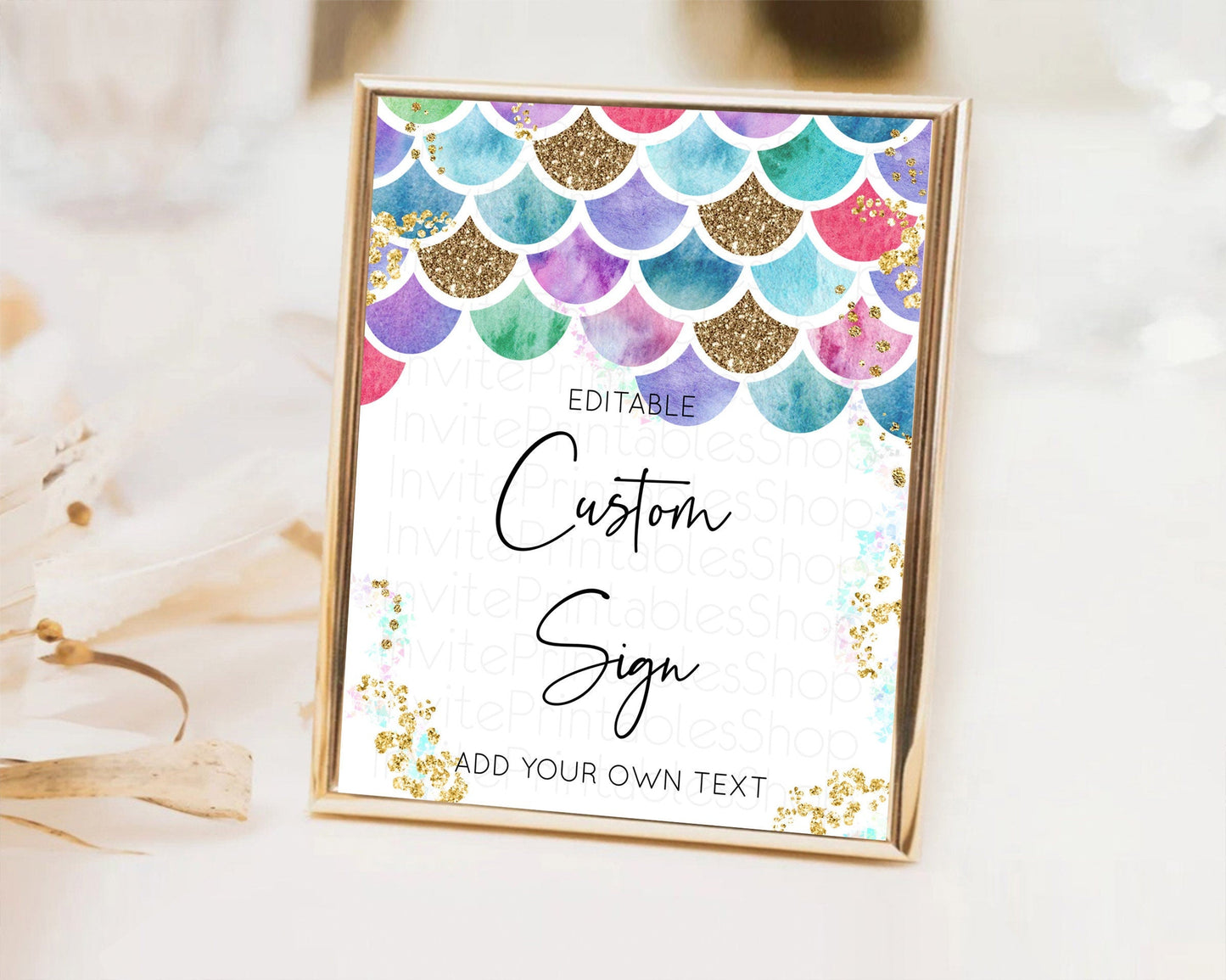 Mermaid Sign Sea Table Sign Decor Colorful Pastel Mermaid Under The Sea Pool Party 1st Birthday Baptism Baby Shower Bridal Shower D10581