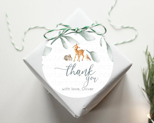 Fawn Thank You Tags Deer Thank You Gift Tags Pastel Floral Deer Favor Tags Enchanted Forest Butterfly Floral Birthday Thank You D10872