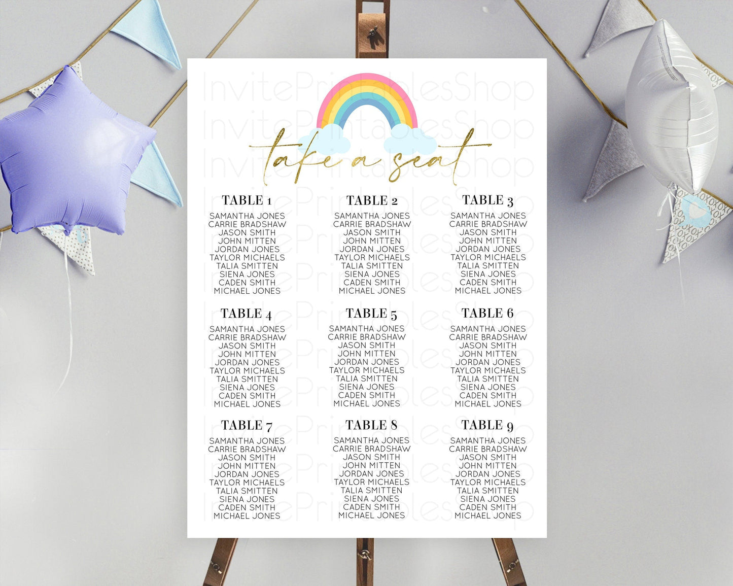 Pastel Rainbow Seating Chart Boho Rainbow Seating Chart Rainbow Seating Chart Pastel Seating Chart Boho Rainbow Seating Sign D10123