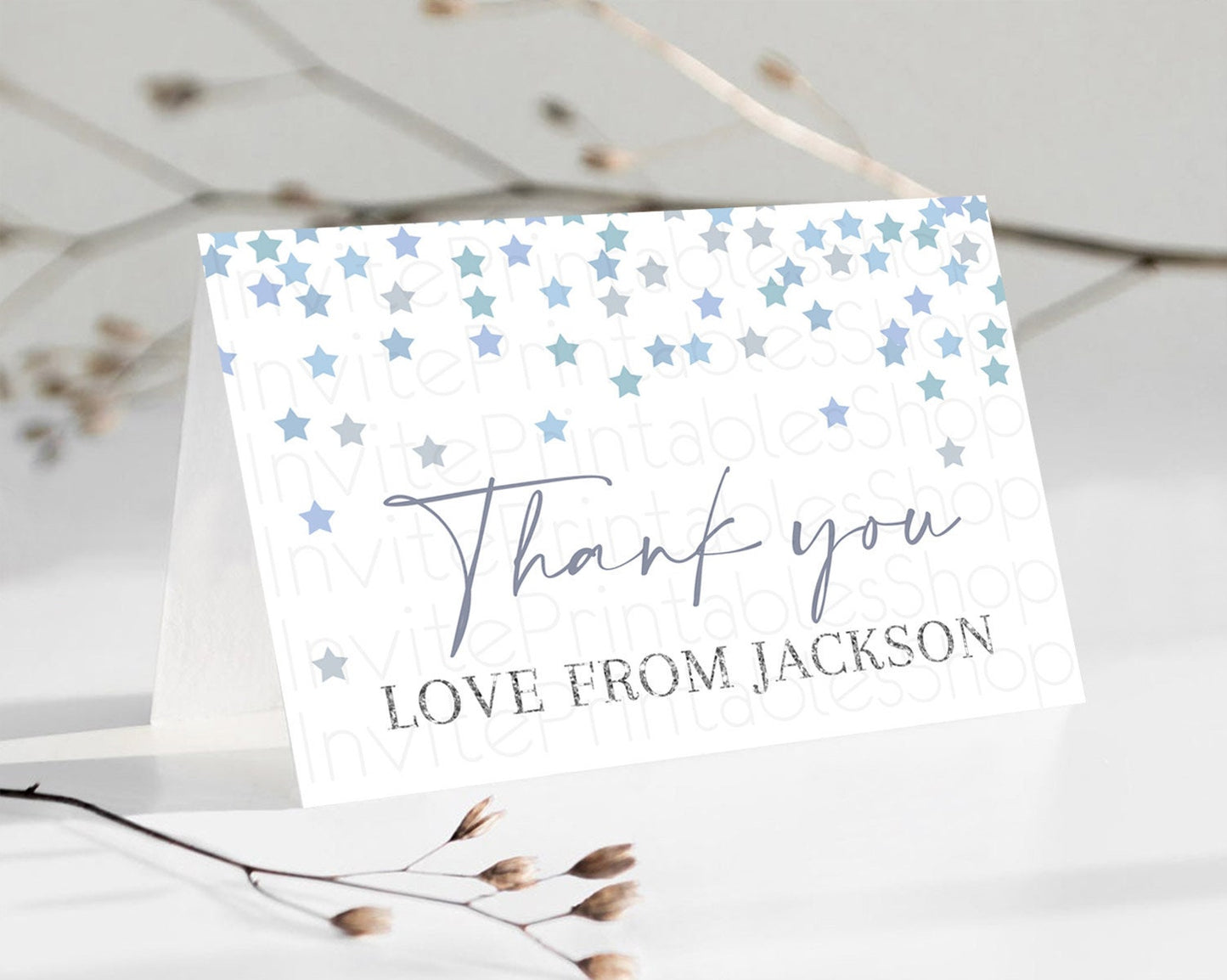 Star Thank You Card Pastel Stars Thank You Shooting Star Rainbow Colorful Confetti Twinkle Little Star Birthday Teacher Thank You D10341