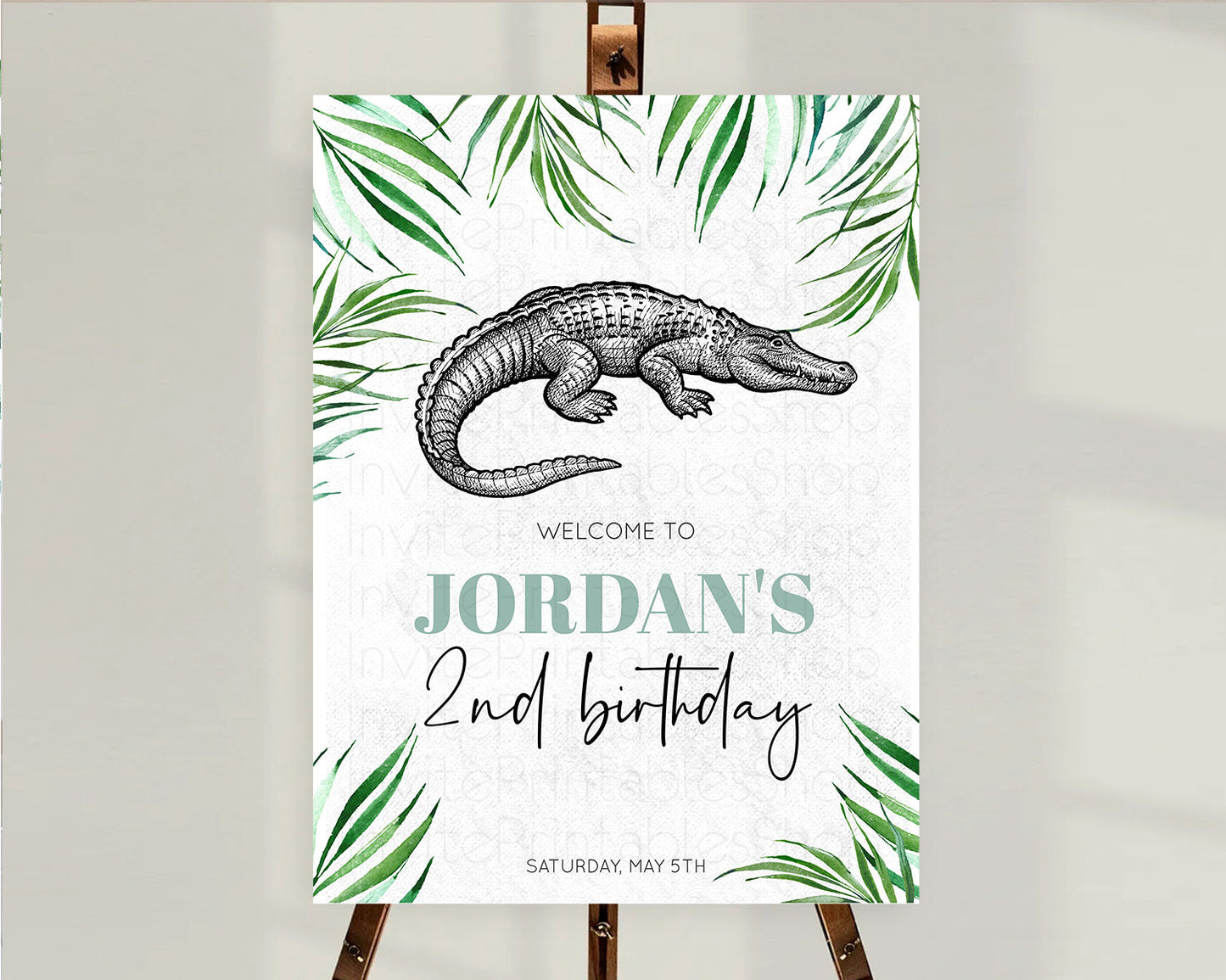 Crocodile Welcome Sign Alligator Welcome Board Croc Gator Party Welcome Poster Safari Decor Croc Gator First Birthday Welcome Sign D10847