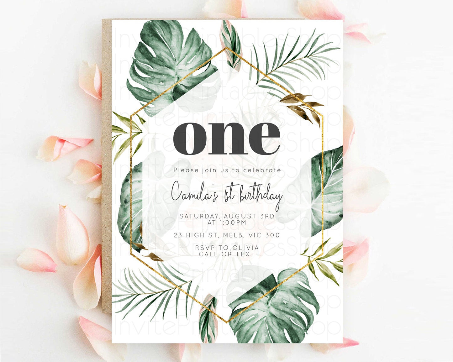 Editable Tropical Invitation Tropical Birthday Invitation Tropical Floral In