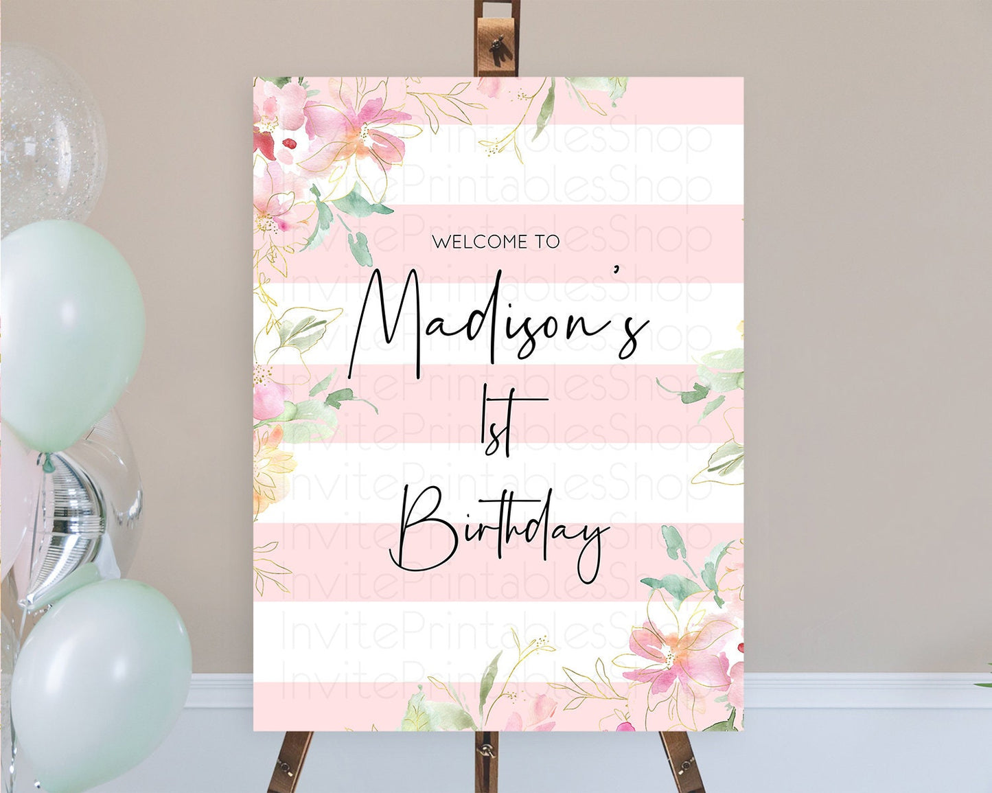 Secret Garden Welcome Sign Wildflower Welcome Board Pastel Flower Garden Welcome Poster Boho Wildflower First Birthday Welcome Sign D10300