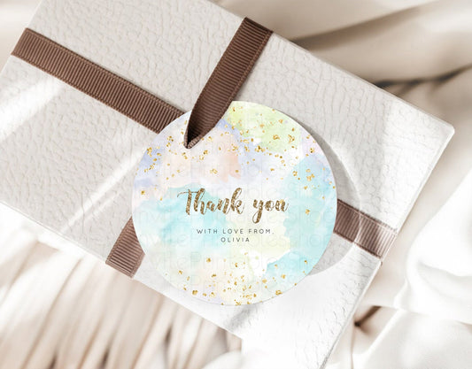 Editable Pastel Thank You Tags Rainbow Thank You Gift Tags Colorful Pastel F
