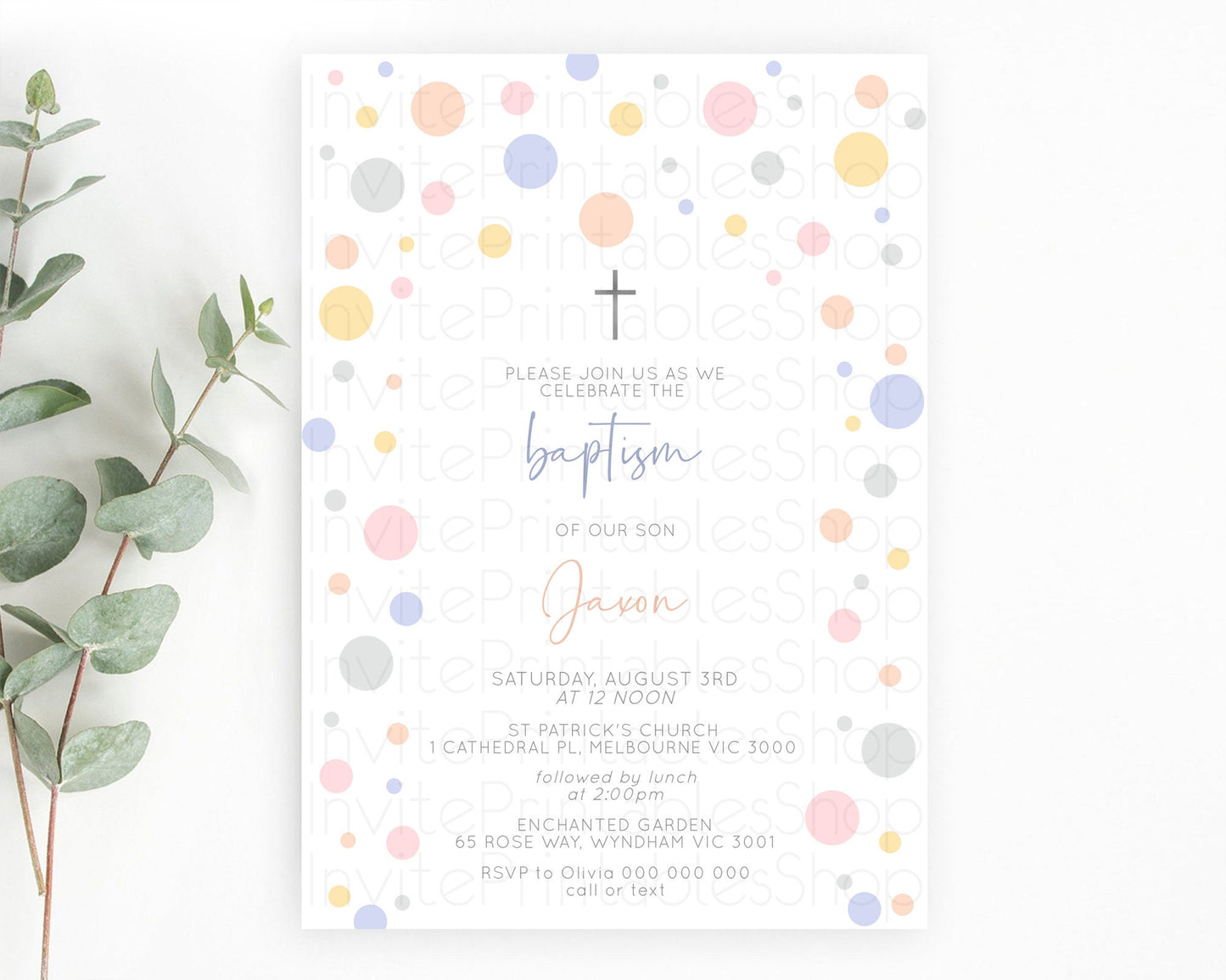 Pastel Baptism Invitation Pastel Confetti Baptism 1st Birthday Invitation Colorful Rainbow Confetti Bubbles Christening Invitation  D10759