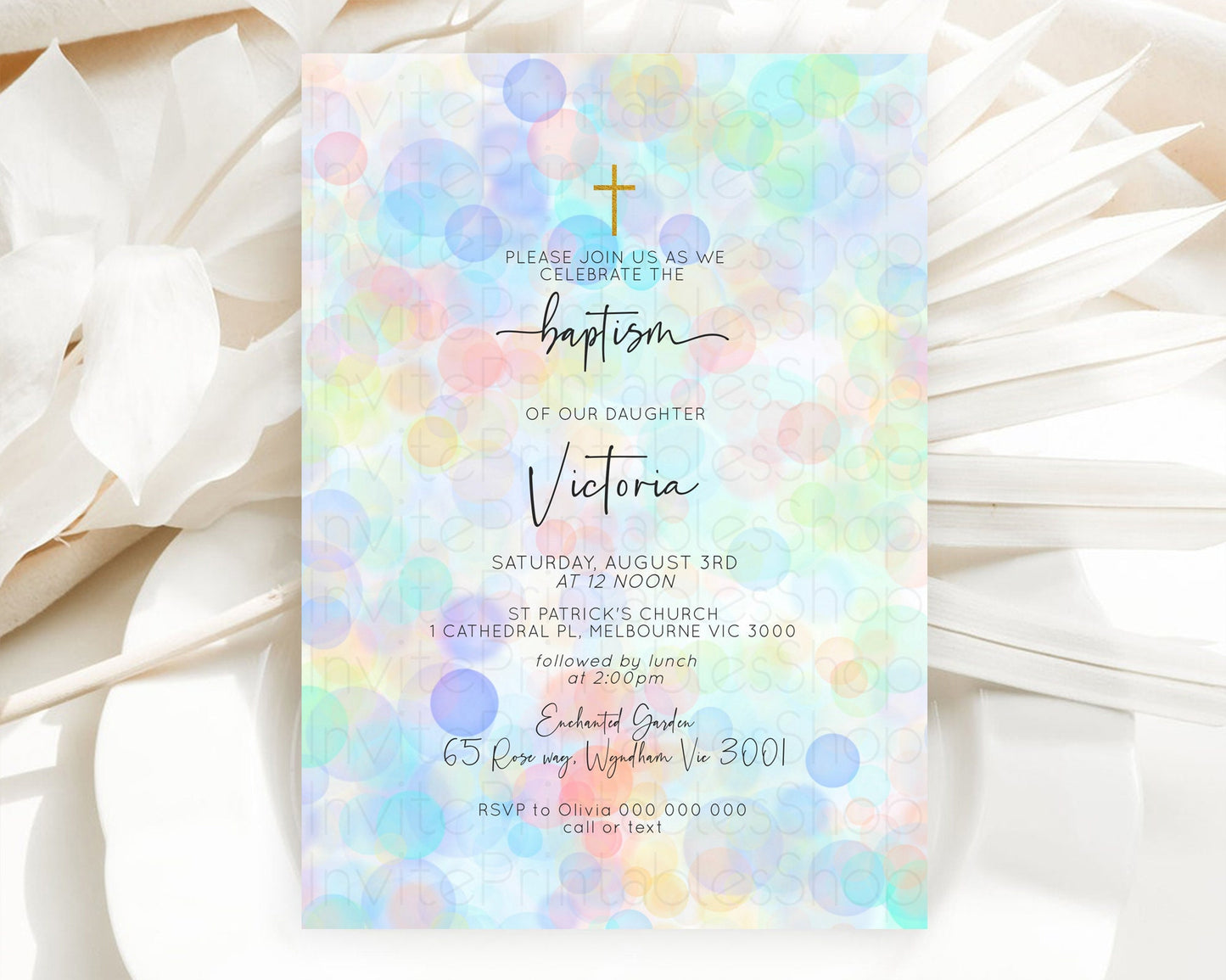 Pastel Baptism Invitation Bath Bomb Party Invitation Pastel Bubbles Baptism 1st Birthday Invitation Watercolour Christening Invite D10444