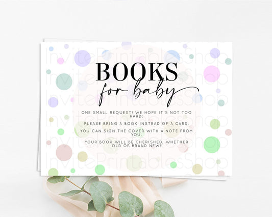 Editable Rainbow Books For Baby Card Pastel Sprinkles Book Insert Pastel Rai