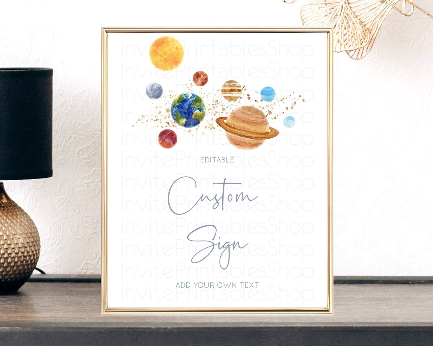 Space Table Sign Decor Galaxy Space Adventure Party First Trip Around the Sun Planets Solar System 1st Birthday Baptism Baby Shower  D10598