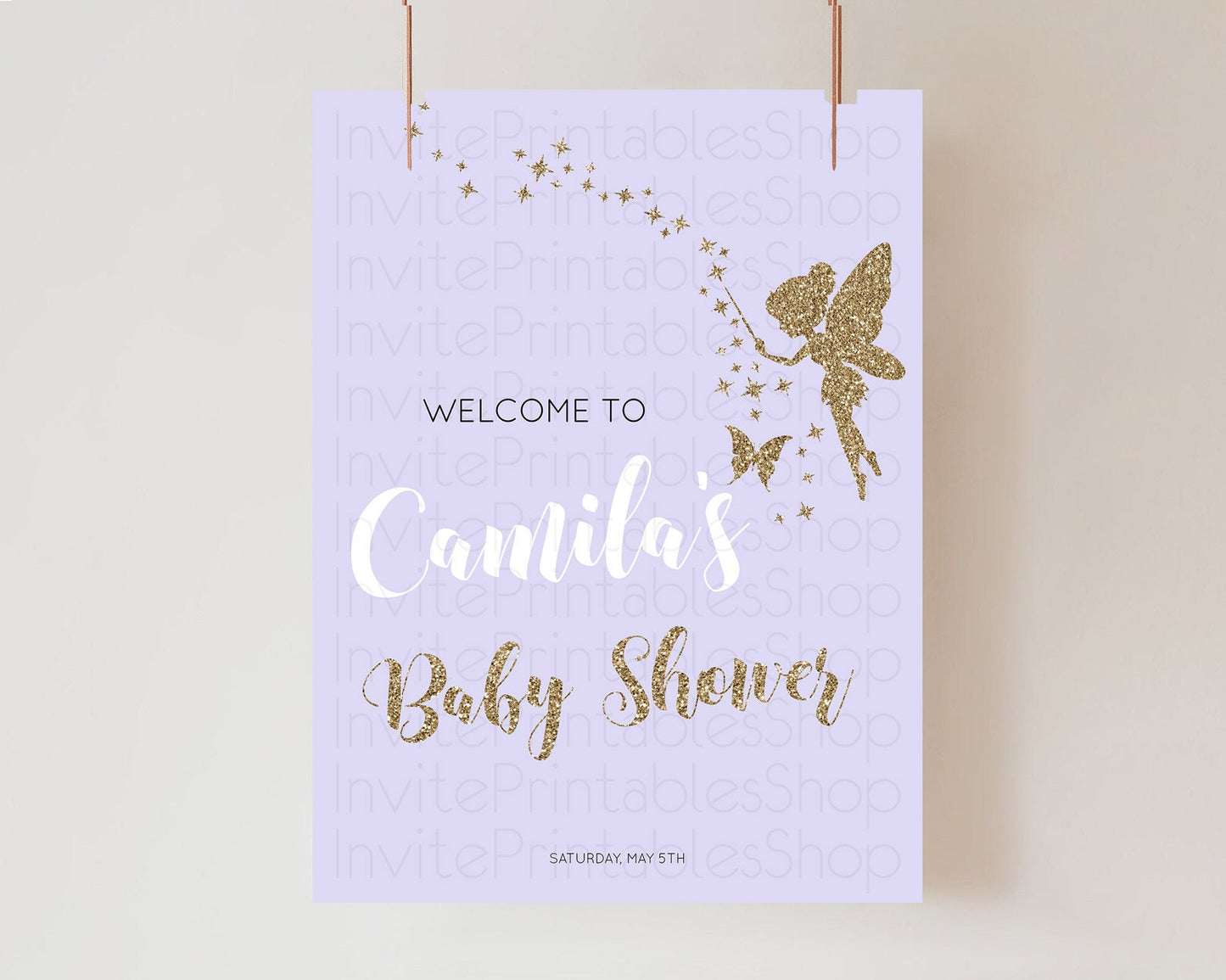 Fairy Baby Shower Welcome Sign Fairy Welcome Board Enchanted Garden Pastel Floral Butterfly Décor Secret Garden Fairy Welcome Sign D10389