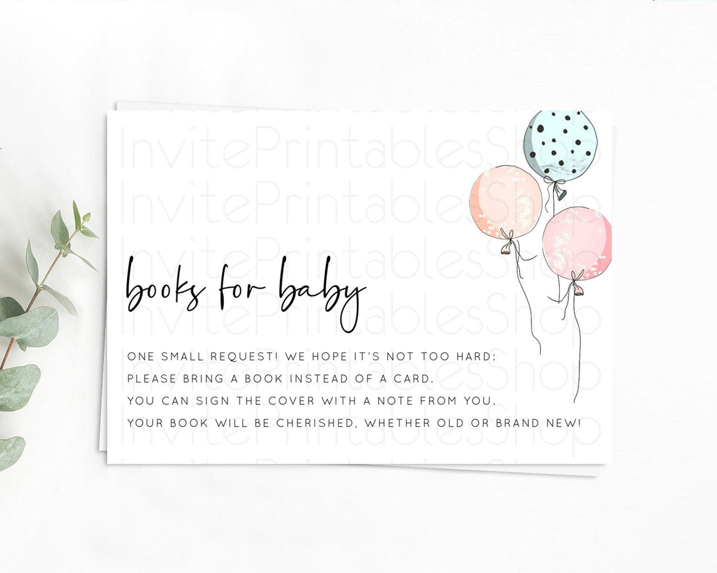 Pastel Balloons Books For Baby Card Colorful Balloon Book Insert Rainbow Balloon Book Card Confetti Balloon Guests Book Poem Request D10868