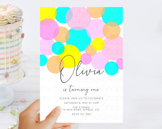 Editable Pastel Birthday Invitation Pastel Confetti Birthday Invitation Bubb