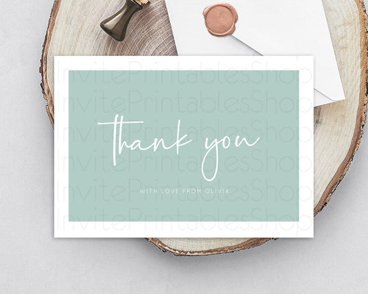 Editable Green Thank You Pastel Green Thank You Card Green Birthday Thank Yo