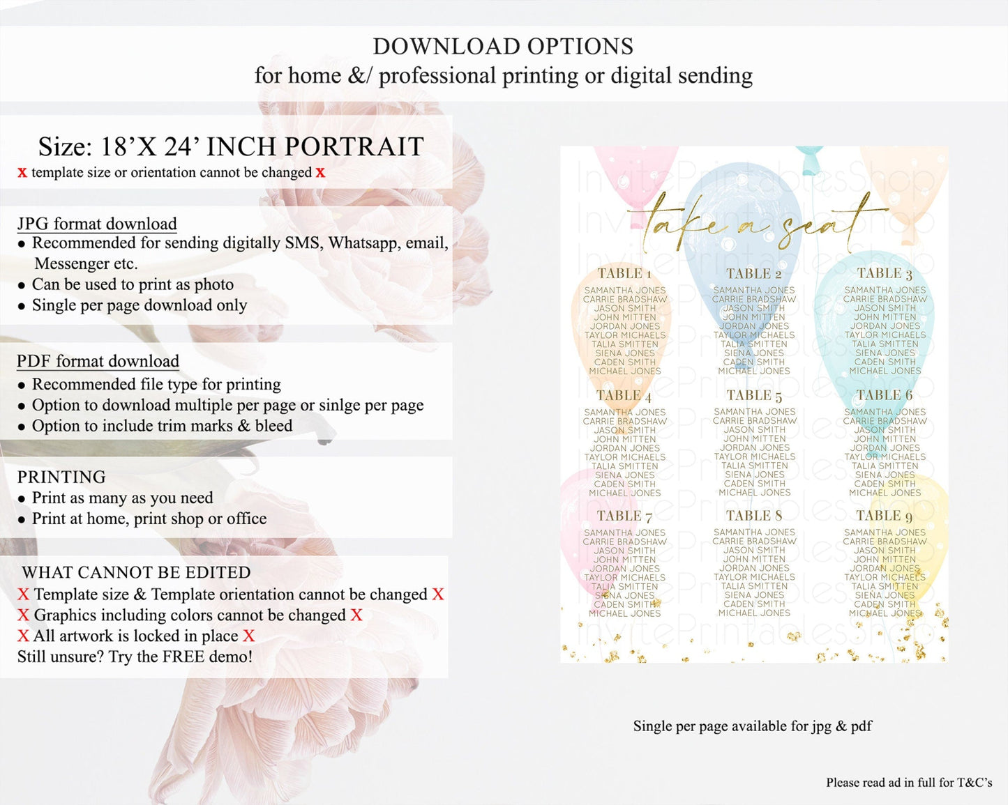 Balloon Seating Chart Pastel Seating Chart Pastel Balloon Seating Sign Colorful Pastel Rainbow Balloon Seating Board Balloon Decor D10182